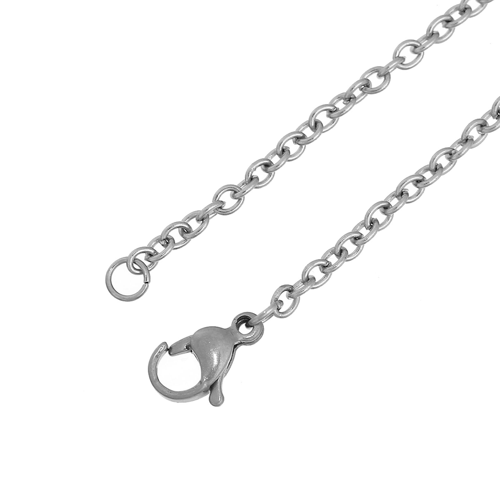 Picture of Wholesale Link Cable Chain Necklace, Silver Tone 304 Stainless Steel, Unisex Minimalist Gift Jewelry For Retailer, 59.5cm(23 3/8") long, 2 PCs