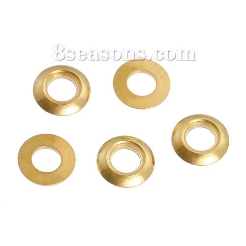 Picture of 10 PCs Brass Embellishments Circle Ring Gold Plated 8mm Dia