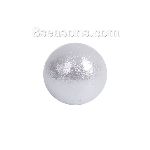 Picture of Cotton Pearl Beads Round White About 6mm, Hole: Approx 1.4mm, 5 PCs