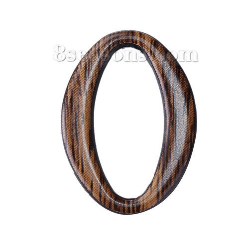 Picture of Acrylic Connectors Oval Coffee 29mm x 21mm, 50 PCs