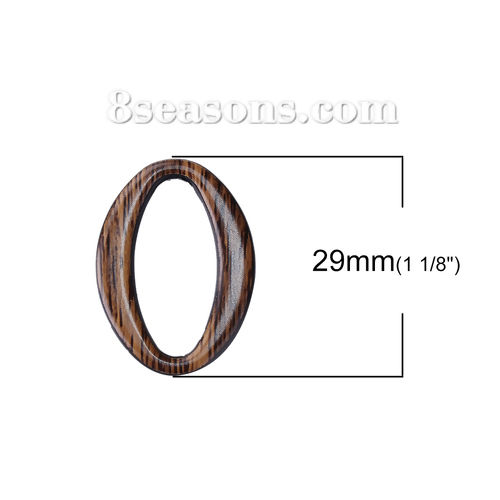 Picture of Acrylic Connectors Oval Coffee 29mm x 21mm, 50 PCs