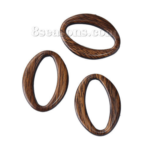 Picture of Acrylic Connectors Oval Coffee 29mm x 21mm, 50 PCs