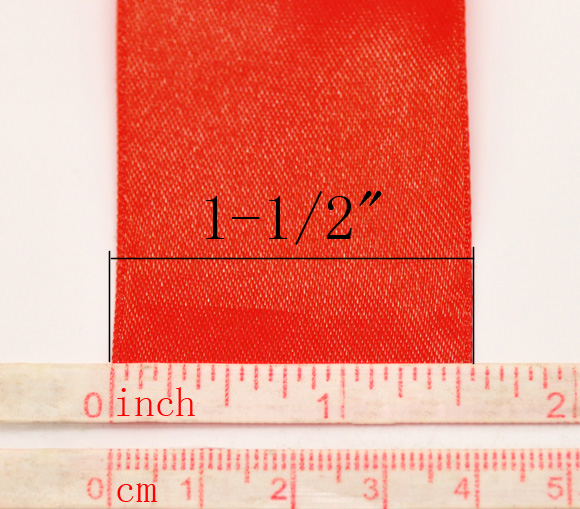 Imagen de Poliéster Cinta de Satén Rojo Oscuro 40.7mm, 1 Rollo(Aprox 25 Yardass/Rollo)