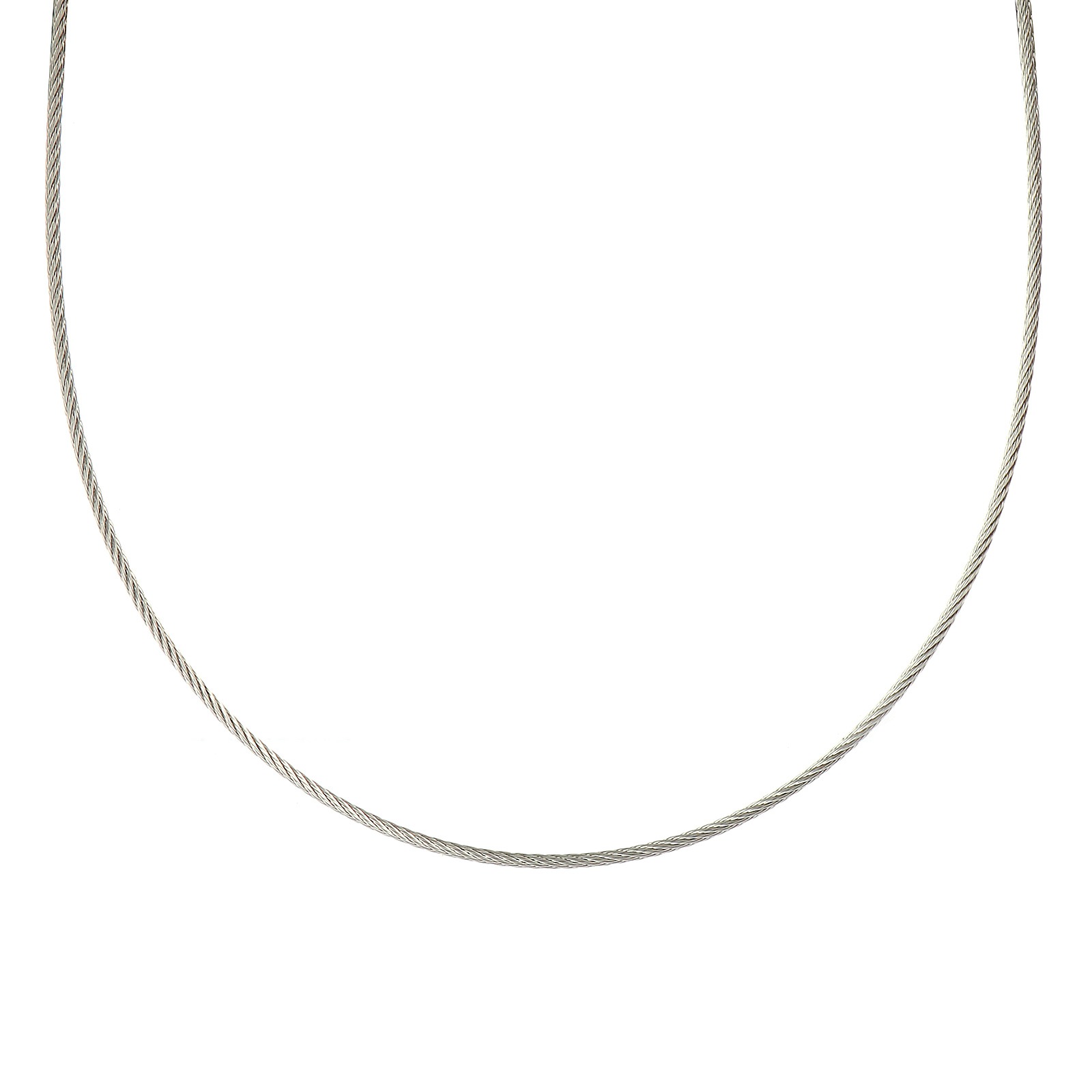 Picture of Wholesale Spiral Collar Neck Ring Necklace, Silver Tone Stainless Steel, Unisex Minimalist Gift Jewelry For Retailer, 40cm(15.7") long, Chain Size: 1.5mm, 1 Piece