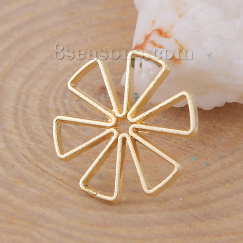 Picture of Zinc Based Alloy Connectors Flower Gold Plated 18mm x 18mm, 10 PCs