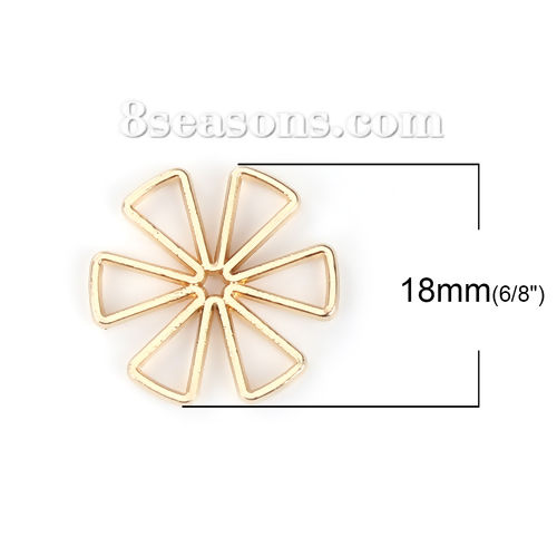 Picture of Zinc Based Alloy Connectors Flower Gold Plated 18mm x 18mm, 10 PCs