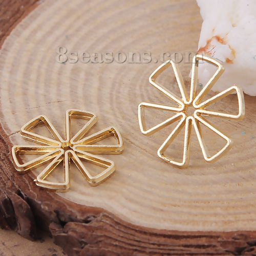 Picture of Zinc Based Alloy Connectors Flower Gold Plated 18mm x 18mm, 10 PCs