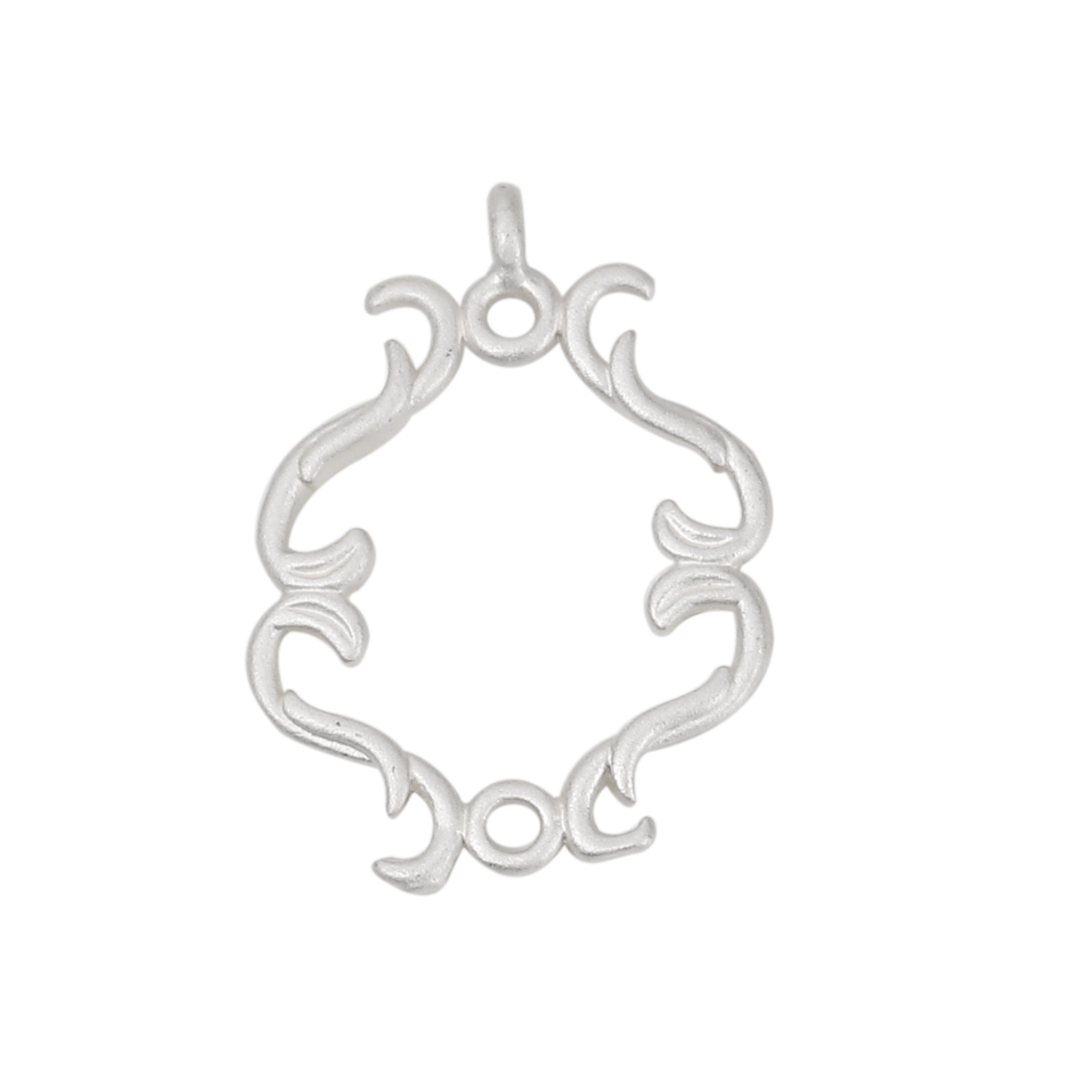 Picture of Brass Style Of Royal Court Character Charms Irregular Matt Silver Color Carved 21mm( 7/8") x 14mm( 4/8"), 5 PCs