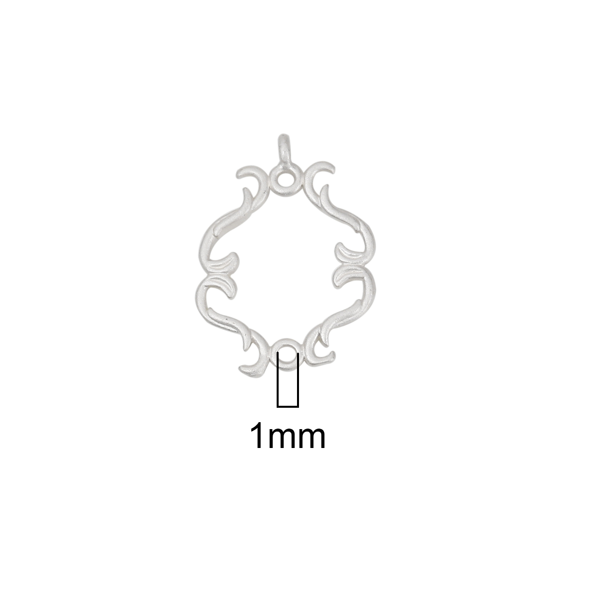 Picture of Brass Style Of Royal Court Character Charms Irregular Matt Silver Color Carved 21mm( 7/8") x 14mm( 4/8"), 5 PCs