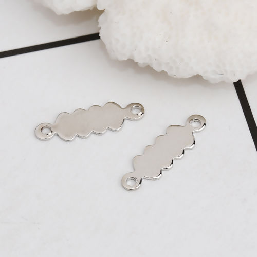Picture of Brass Connectors Strip Silver Tone 14mm( 4/8") x 4mm( 1/8"), 30 PCs