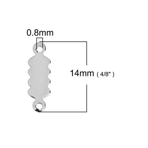 Picture of Brass Connectors Strip Silver Tone 14mm( 4/8") x 4mm( 1/8"), 30 PCs