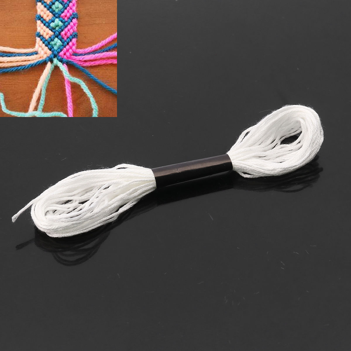 Picture of Cotton Chinese Knotting Cord Friendship Bracelet Jewelry Cord Rope White 1mm, 2 Bundles(8M/Bundle)