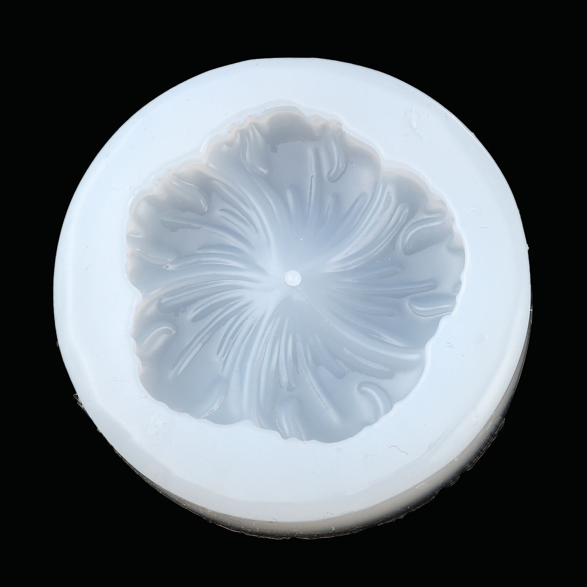Picture of Silicone Resin Mold For Jewelry Making Round White Flower 5.9cm(2 3/8") Dia., 1 Piece