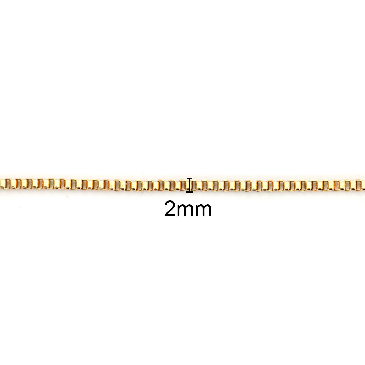 Picture of Wholesale Box Chain Necklace, Gold Plated Stainless Steel, Unisex Minimalist Gift Jewelry For Retailer, 60.5cm(23 7/8") long, Chain Size: 2mm Dia., 1 Piece