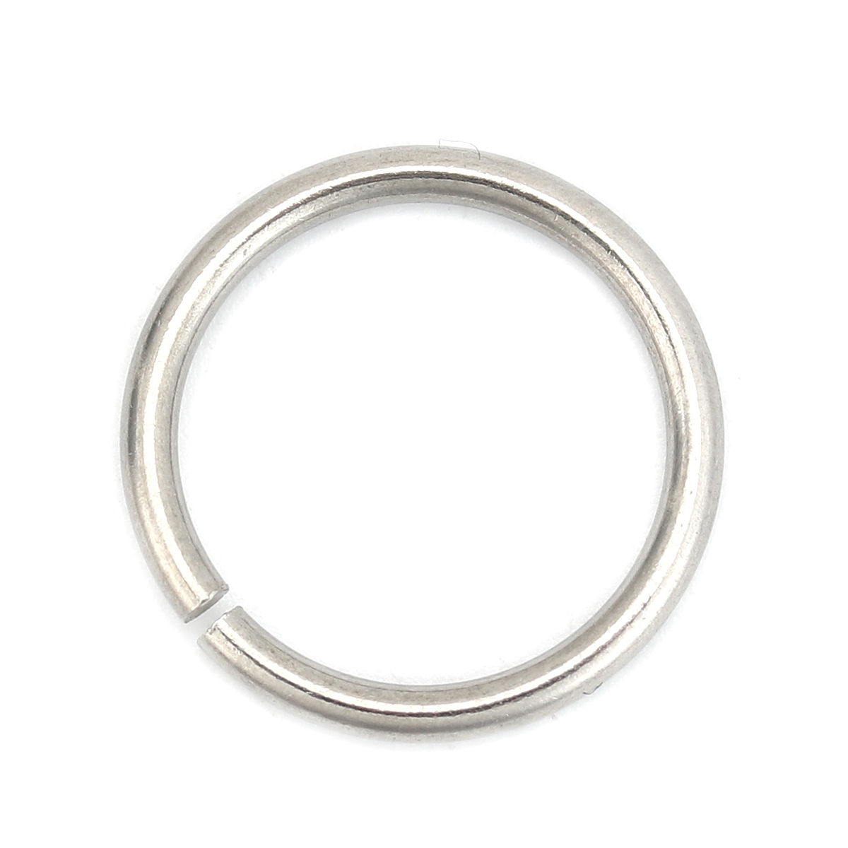 Picture of 20 PCs 20mm Dia., 2mm(12 gauge) 304 Stainless Steel Open Jump Rings Findings For Jewelry Making Silver Tone Round