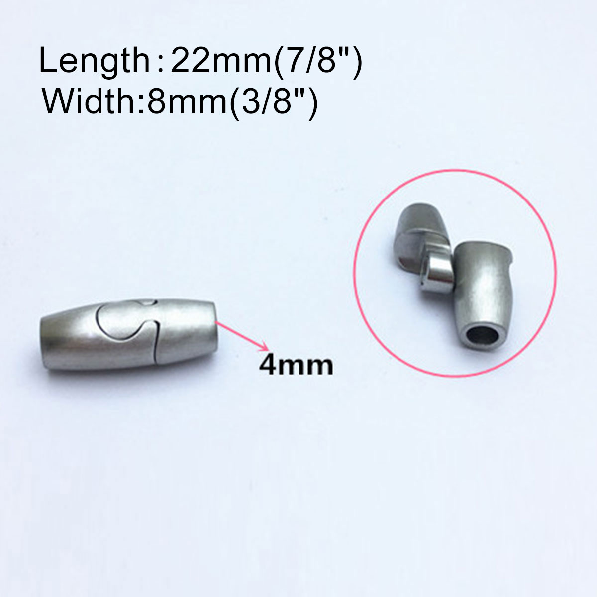 Picture of 304 Stainless Steel Casting Magnetic Clasps Barrel Silver Tone 22mm x 8mm, 1 Piece