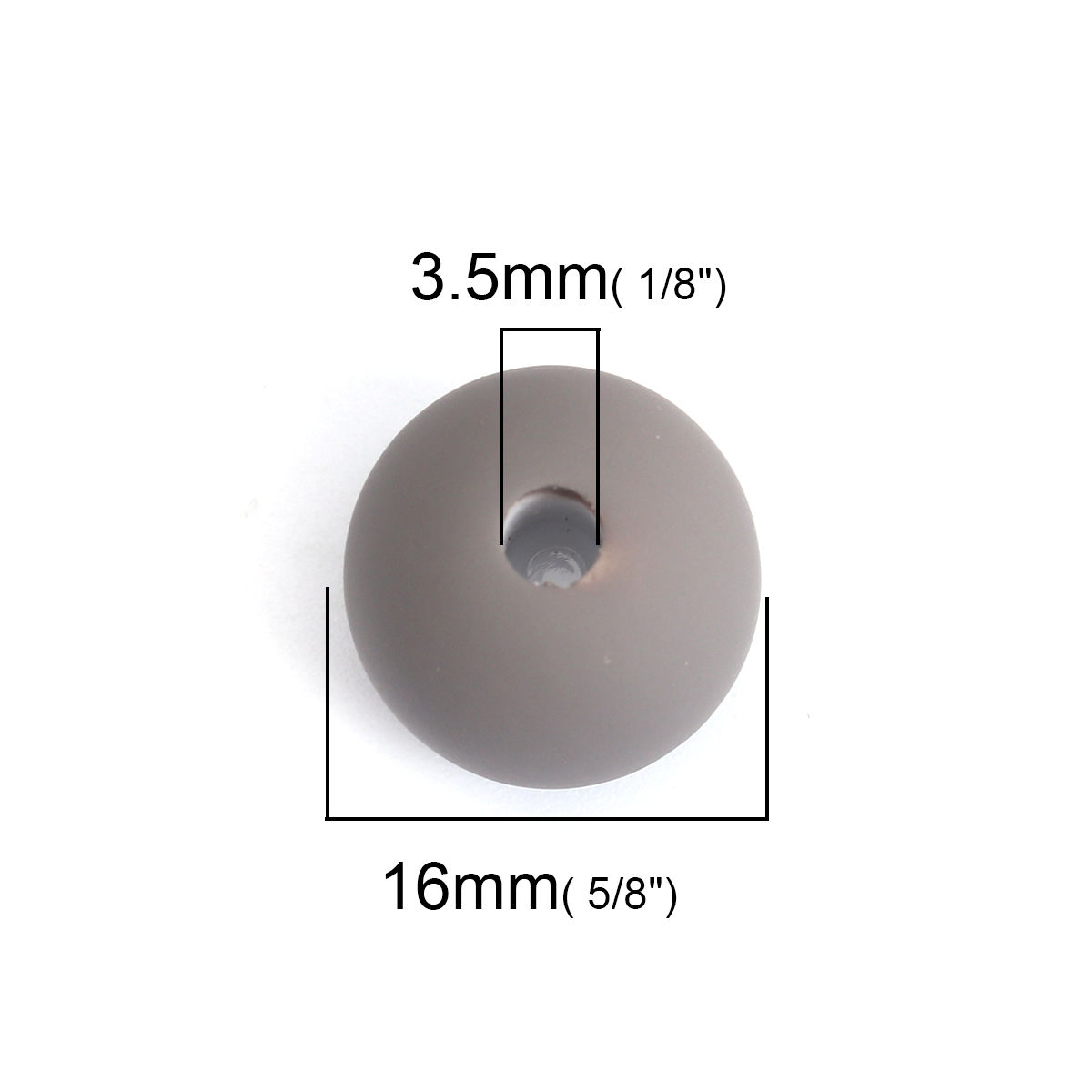 Picture of Acrylic Rubberized Spacer Beads (Half Drilled) Round Gray Pentagram Star Pattern Cabochon Settings (Fit 8mm x 8mm ) About 16mm Dia., Hole: Approx 3.5mm, 10 PCs