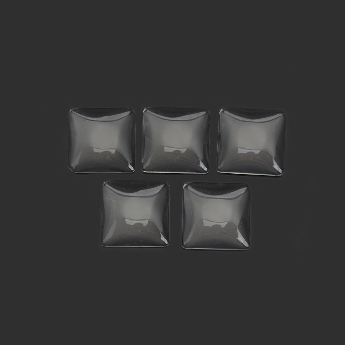 Picture of Glass Dome Seals Cabochon Square Flatback White Transparent 18mm x 18mm, 10 PCs