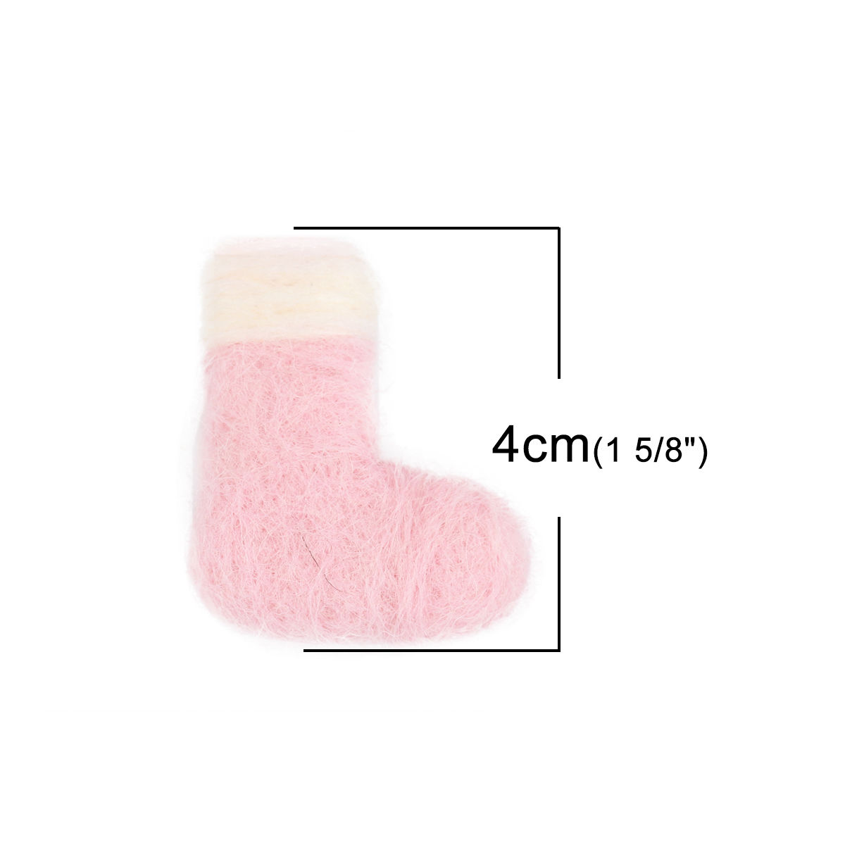 Picture of Wool Christmas For DIY & Craft Pink Sock 4cm x 3.3cm, 2 PCs