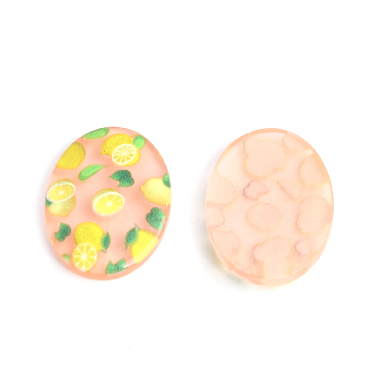 Picture of Resin Dome Seals Cabochon Lemon Multicolor Oval Pattern 26mm x 19mm, 10 PCs