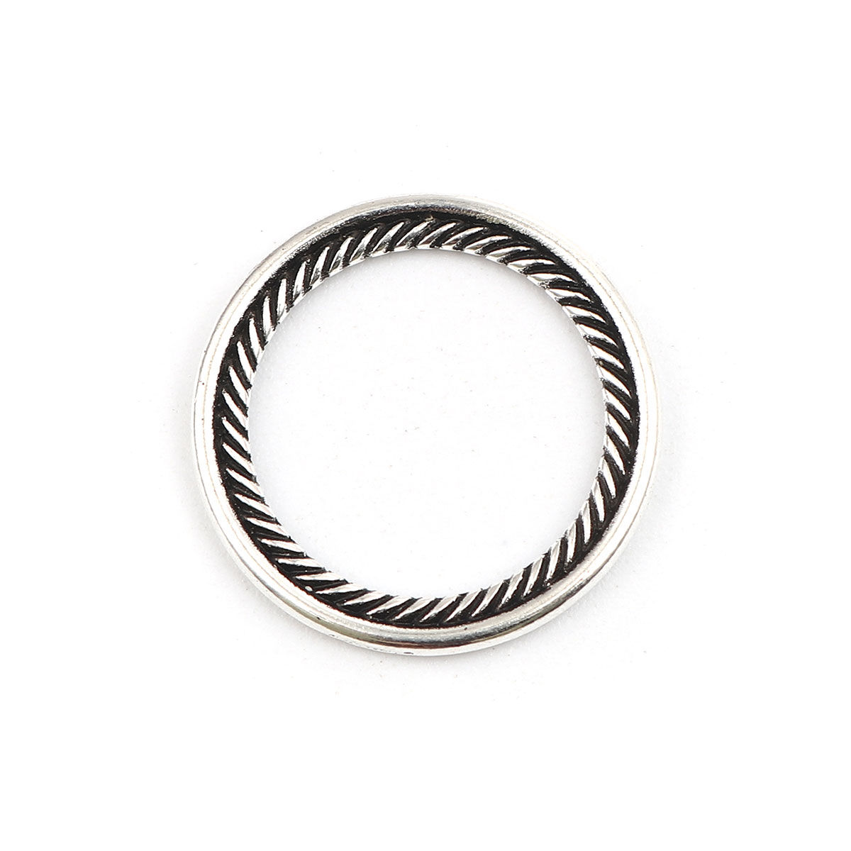 Picture of Zinc Based Alloy Connectors Circle Ring Antique Silver Color Hollow 20mm Dia., 20 PCs
