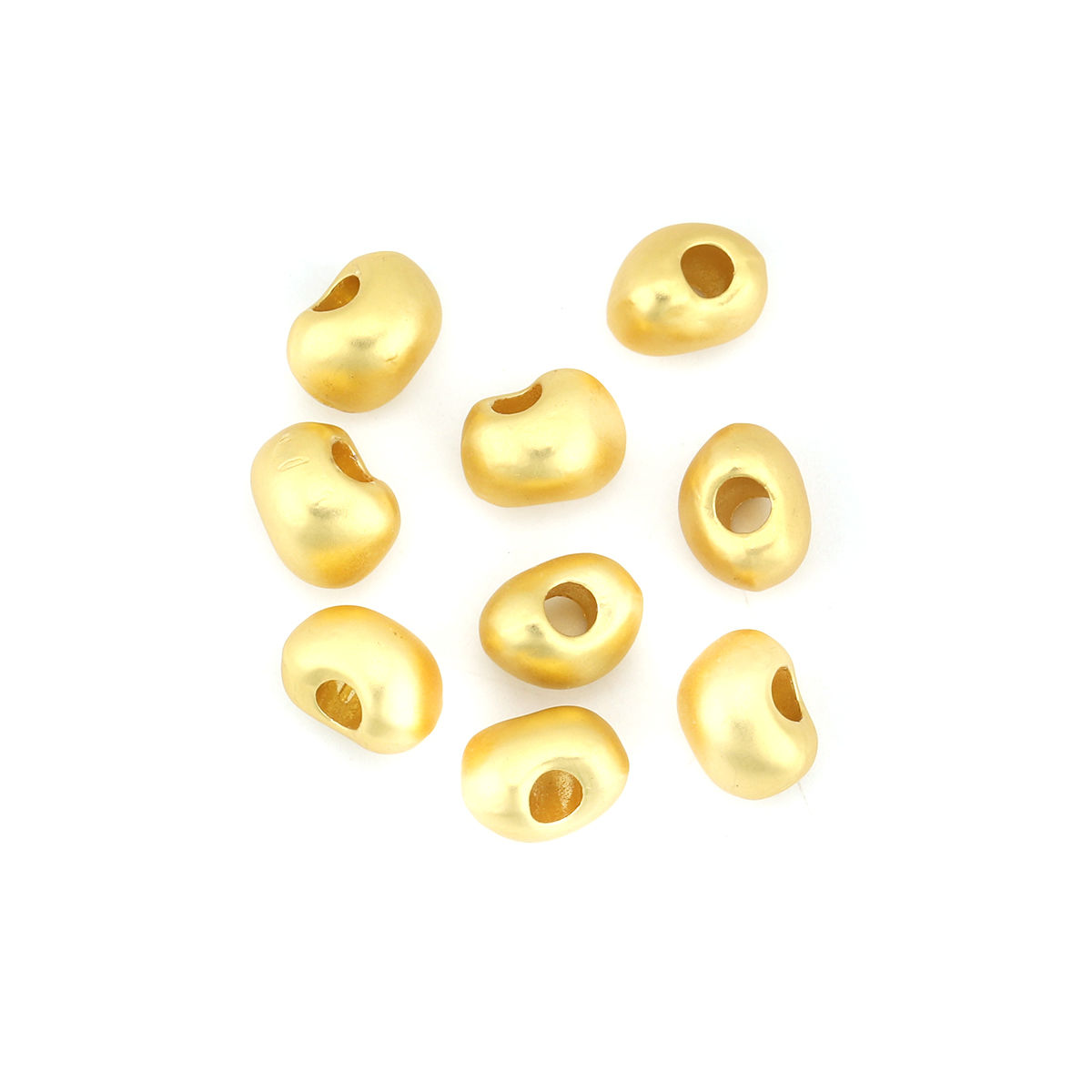 Picture of Zinc Based Alloy Spacer Beads Oval Matt Gold About 9mm x 7mm, Hole: Approx 2.7mm, 10 PCs