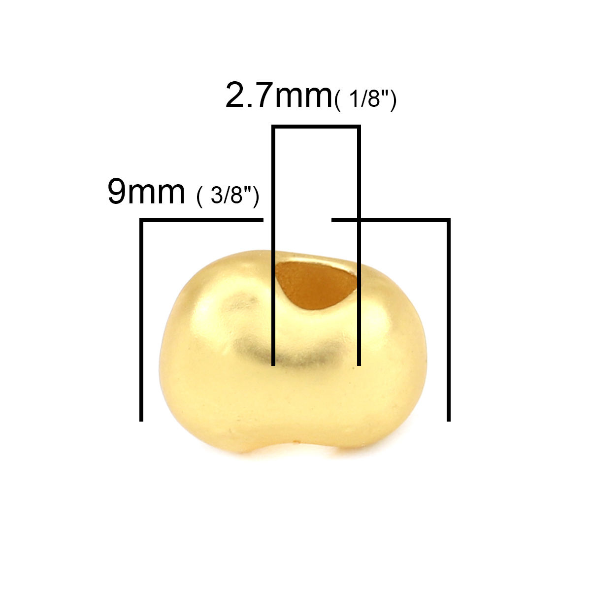 Picture of Zinc Based Alloy Spacer Beads Oval Matt Gold About 9mm x 7mm, Hole: Approx 2.7mm, 10 PCs