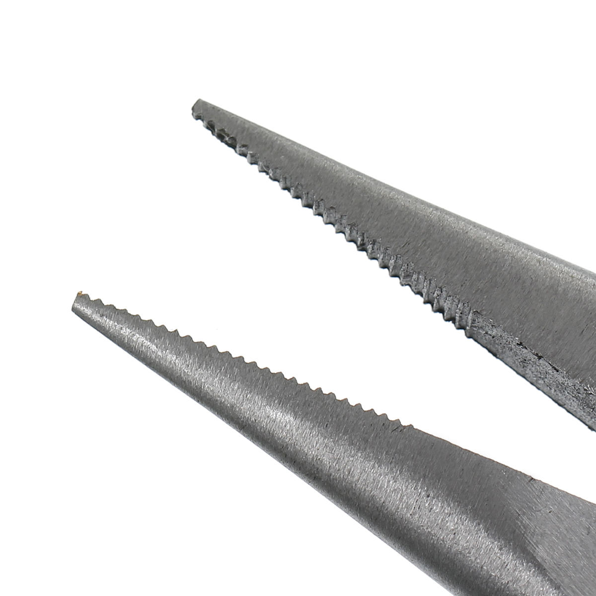Picture of Stainless Steel Short Needle Nose Pliers Jewelry Making Hand Tools Wire Cutter Serrated Inner Surface Black 13cm(5 1/8"),1 Piece 