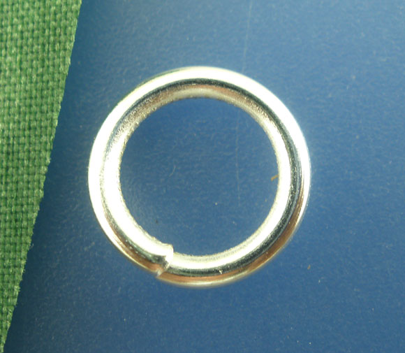 Picture of 200 PCs 10mm Dia., 1.5mm(15 gauge) Iron Based Alloy Open Jump Rings Findings For Jewelry Making Silver Plated Round