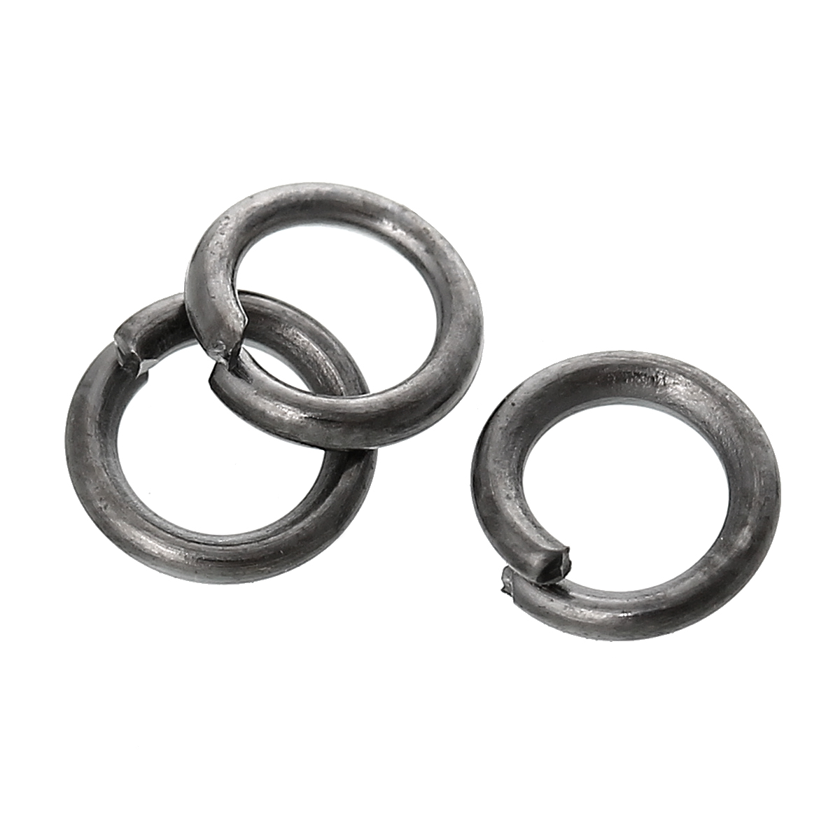 Picture of 3000 PCs 4mm Dia., 0.7mm(21 gauge) Iron Based Alloy Open Jump Rings Findings For Jewelry Making Gunmetal Round