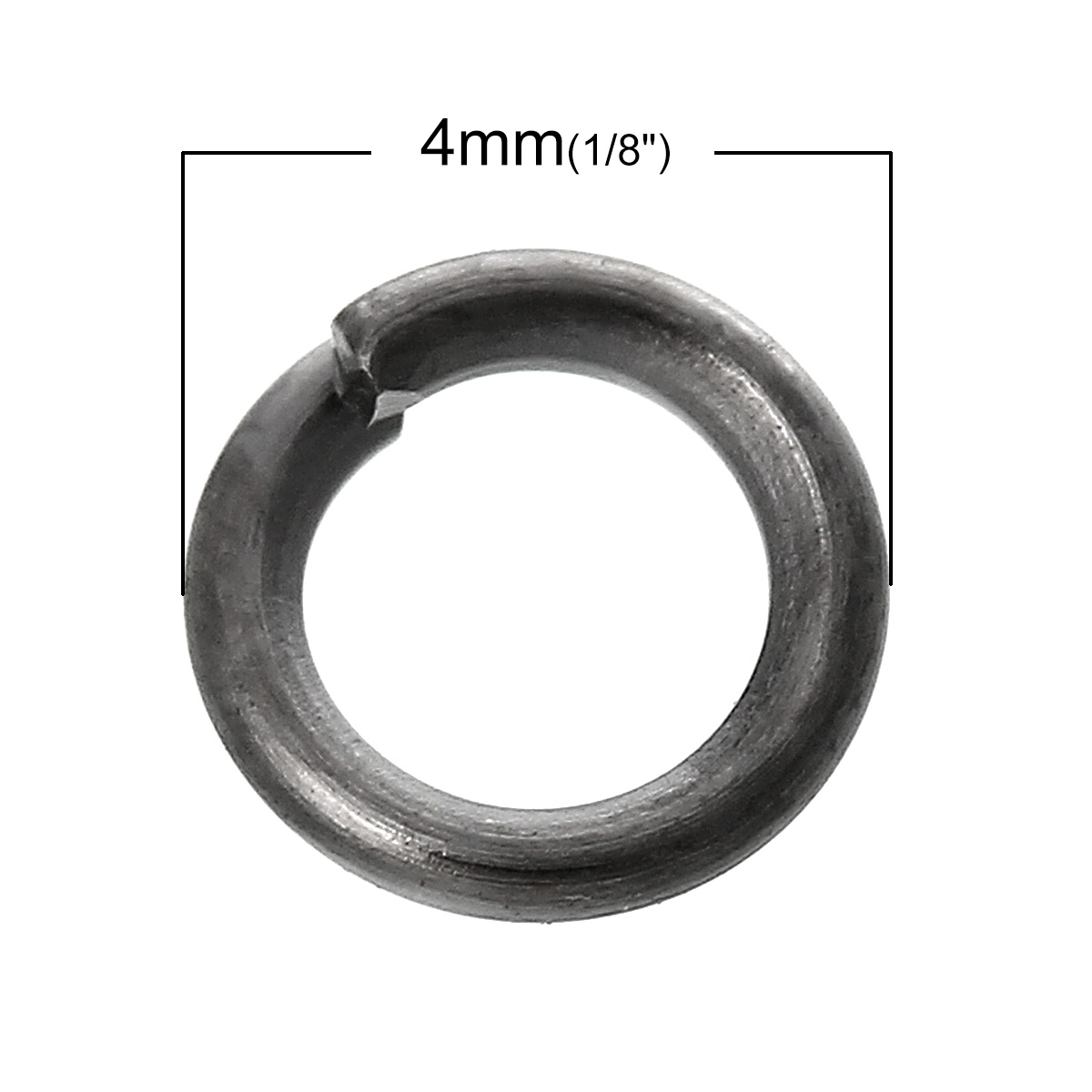 Picture of 3000 PCs 4mm Dia., 0.7mm(21 gauge) Iron Based Alloy Open Jump Rings Findings For Jewelry Making Gunmetal Round