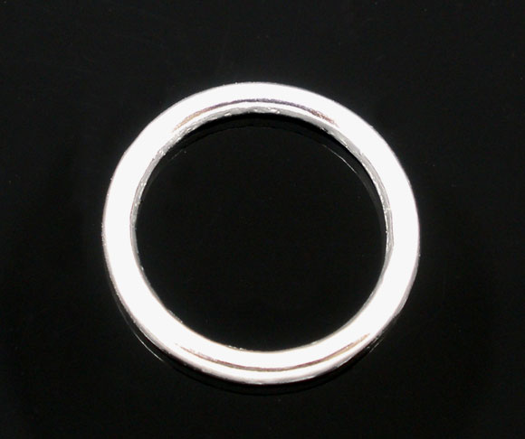 Picture of 100 PCs 12mm Dia., 1mm(18 gauge) Zinc Based Alloy Closed Soldered Jump Rings Findings For Jewelry Making Silver Plated Round