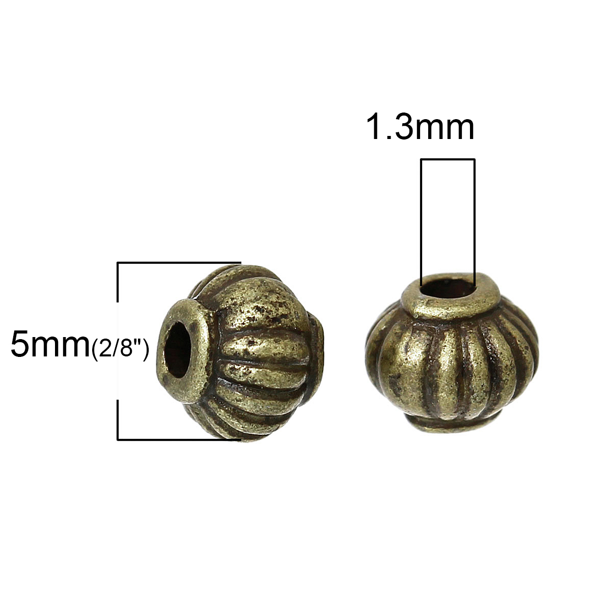 Picture of Zinc metal alloy Spacer Beads Halloween Pumpkin Antique Bronze About 5mm x 4mm, Hole:Approx 1.3mm, 30 PCs