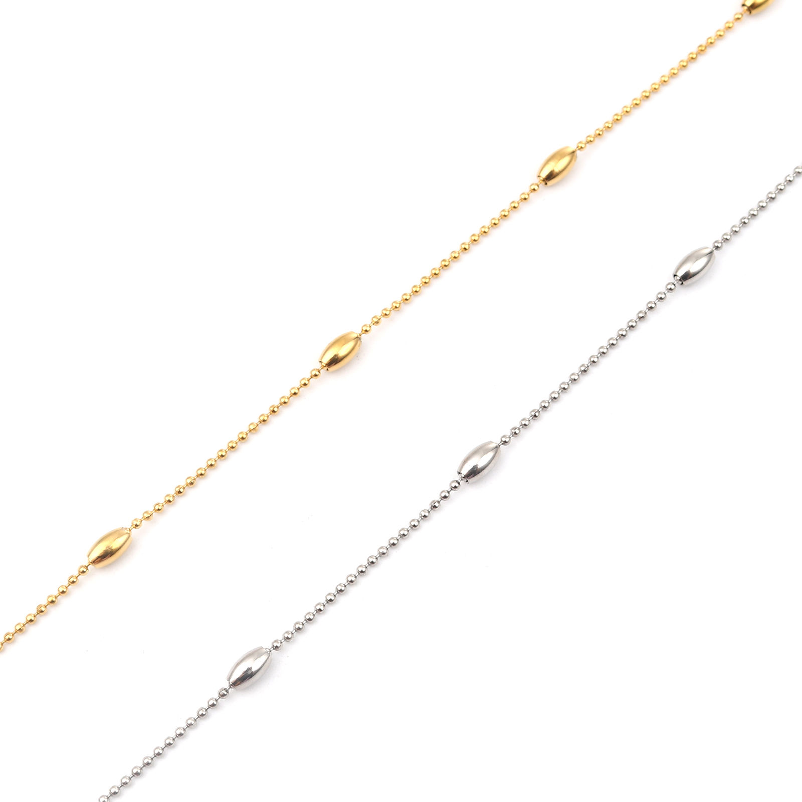 Picture of 304 Stainless Steel Anklet Silver Tone Oval Heart 1 Piece