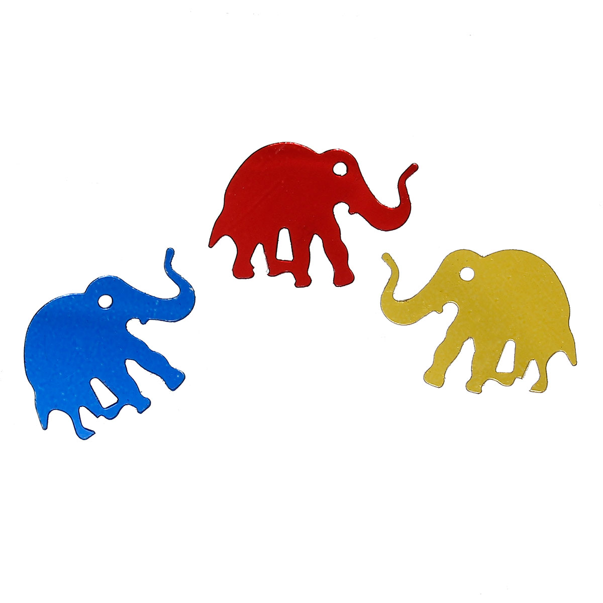Picture of PVC Sequins Paillettes Elephant At Random Mixed 17mm( 5/8") x 12mm( 4/8") , 50 Grams (Approx 1250 PCs/Packet)