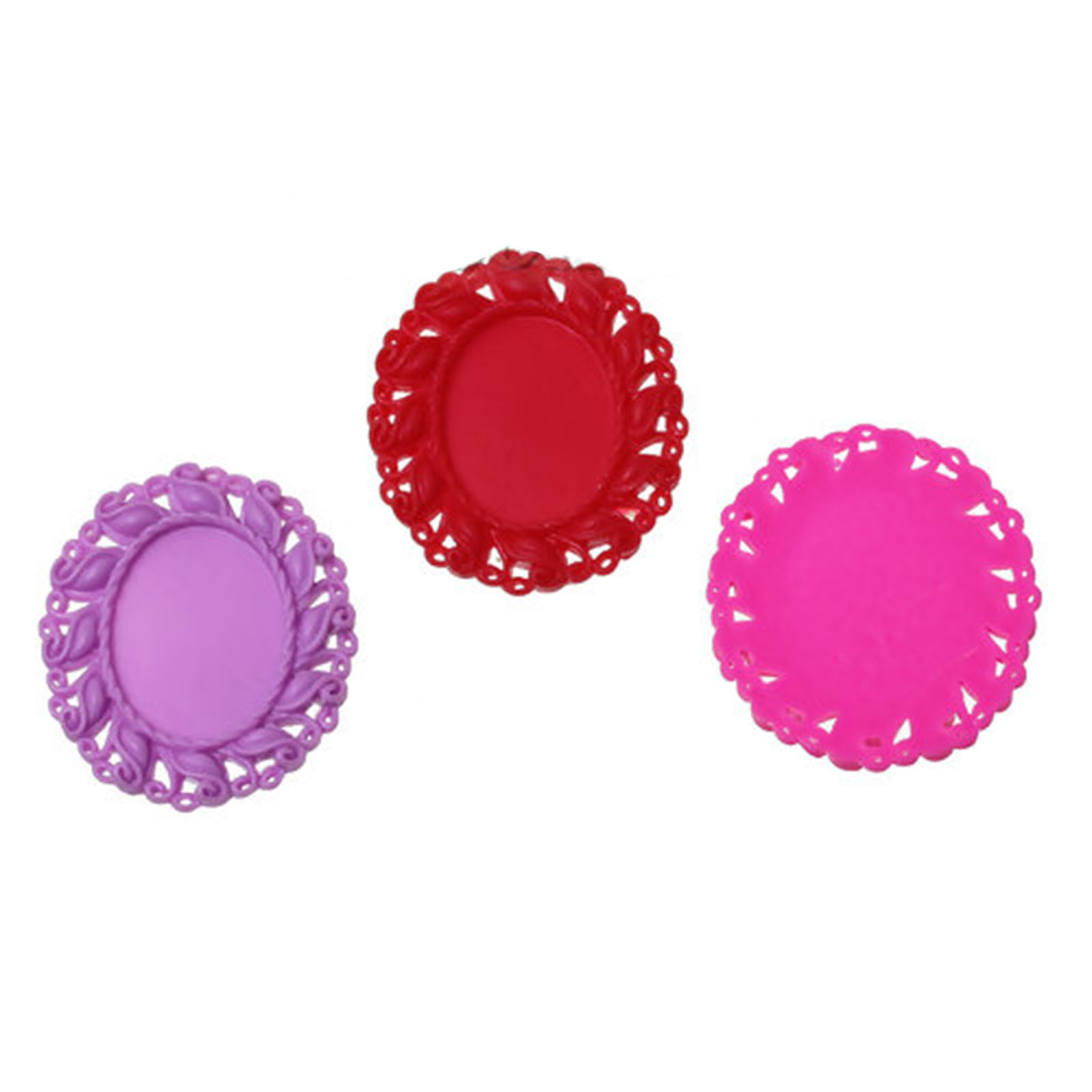 Picture of Resin Embellishments Oval At Random Mixed Cabochon Settings (Fits 29mm x 22mm) 47mm x43mm(1 7/8" x1 6/8") - 46mm x41mm(1 6/8" x1 5/8"), 10 PCs