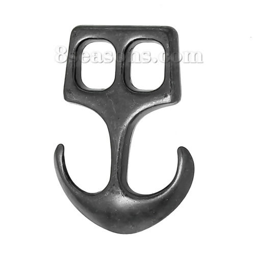 Picture of Hook Bracelets Clasp Findings Anchor Gunmetal 26mm x 18mm, 30 PCs