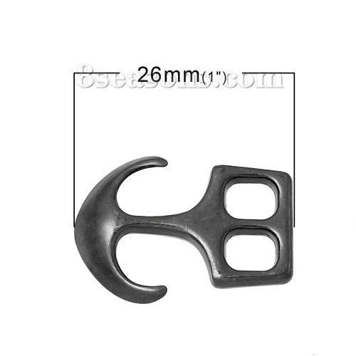 Picture of Hook Bracelets Clasp Findings Anchor Gunmetal 26mm x 18mm, 30 PCs