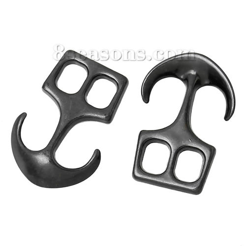 Picture of Hook Bracelets Clasp Findings Anchor Gunmetal 26mm x 18mm, 30 PCs