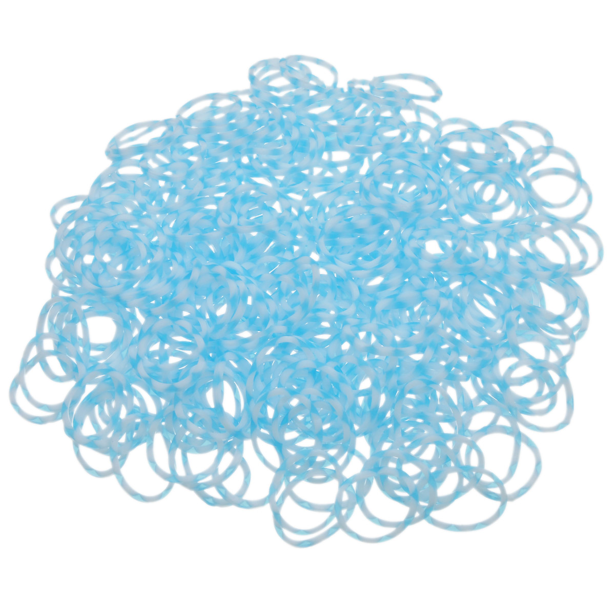 Picture of Rubber Bands For Loom Bracelets DIY Craft Making With S-Shape Clips Blue & White, 1 Packet(Approx 600PCs Rubber Bands) 