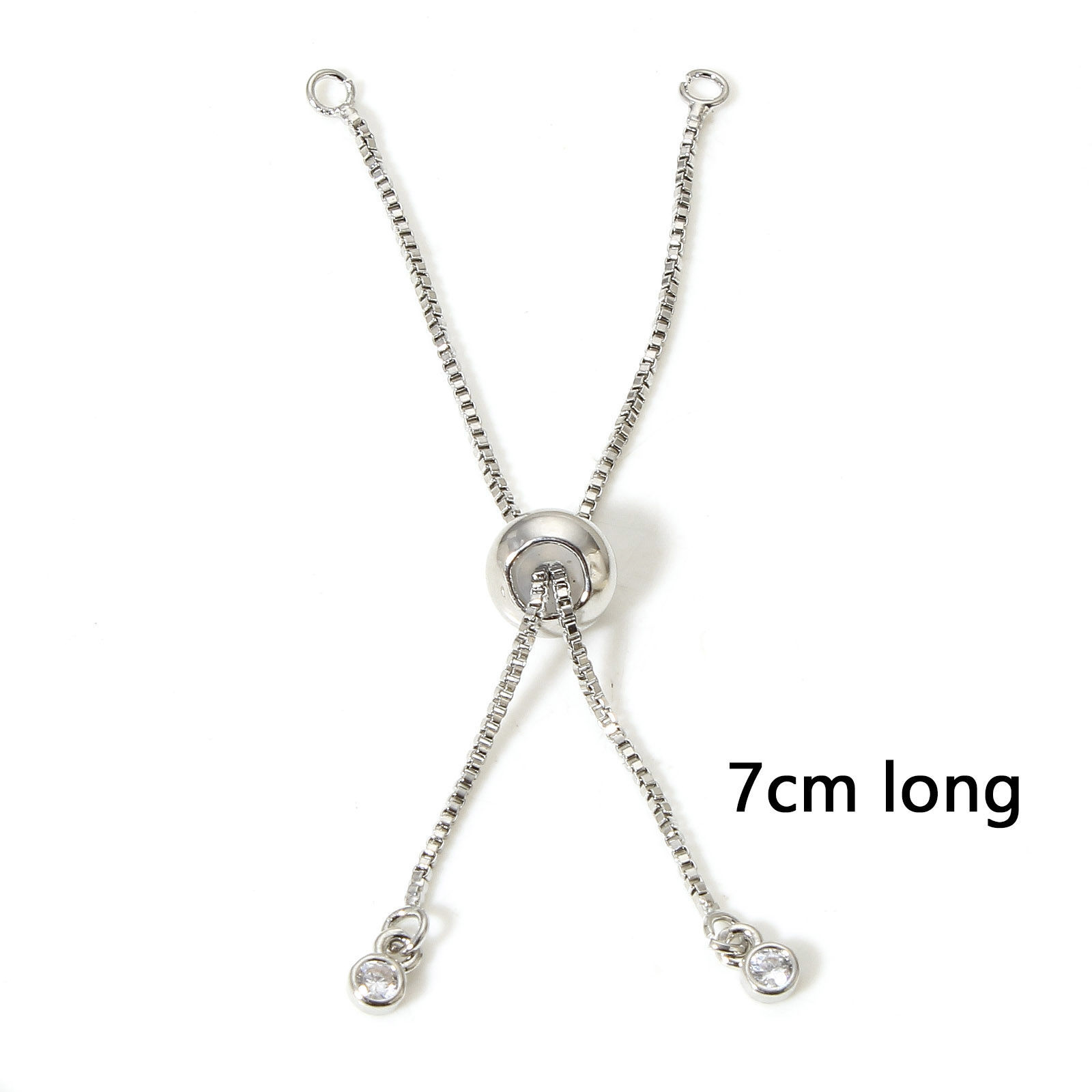 Picture of 1 Piece Brass Slider/Slide Extender Chain Real Platinum Plated 7cm