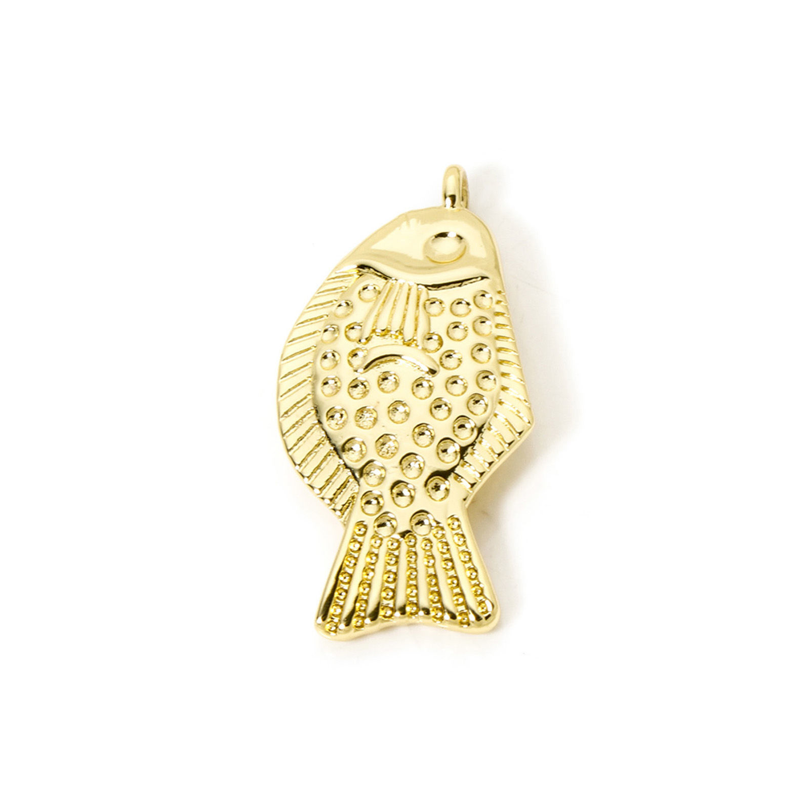 Picture of 1 Piece Eco-friendly Brass Ocean Jewelry Pendants 18K Real Gold Plated Fish Animal 46mm x 22mm