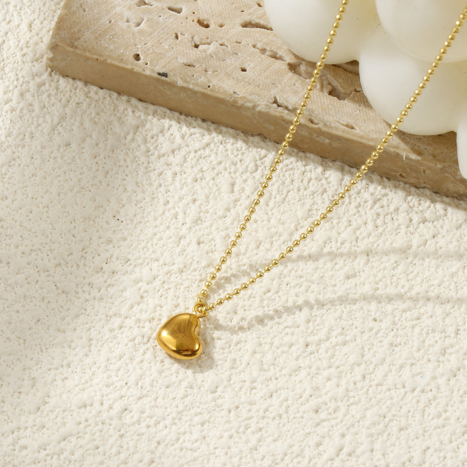 Picture of 2 PCs Eco-friendly PVD Vacuum Plating 304 Stainless Steel Valentine's Day Charms 18K Gold Plated Heart 3D 10mm x 9mm