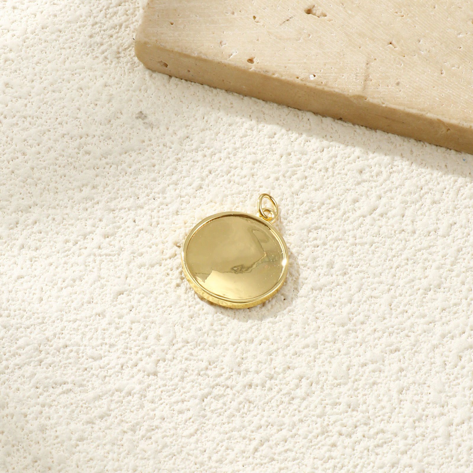 Picture of 2 PCs Eco-friendly Brass Charms 18K Real Gold Plated Beige Enamel Planet Earth Pearlized 24mm x 18mm