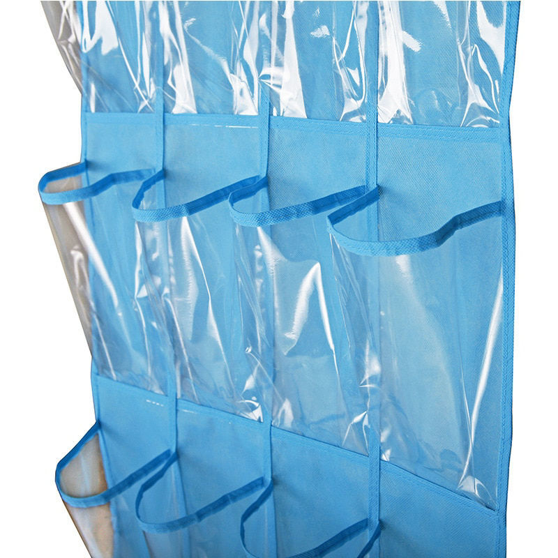 Picture of Fabric Wall Door Hanging Shoes Storage Bag 24pcs Pocket White Rectangle 150cm x 45cm, 1 Piece