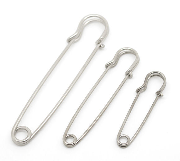 Picture of Silver Tone Stitch Holders Brooch Pin 5.6cm, 7.4cm, 10cm, 1 Set