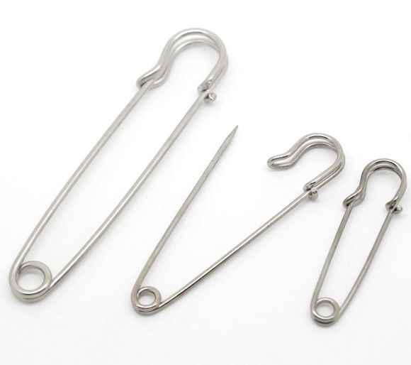 Picture of Silver Tone Stitch Holders Brooch Pin 5.6cm, 7.4cm, 10cm, 1 Set
