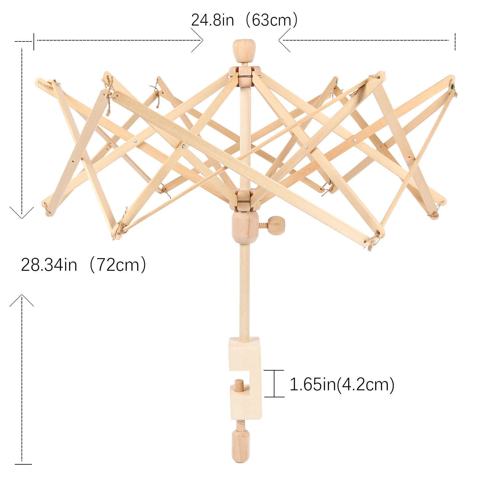 Picture of 1 Piece Natural Wood Umbrella Yarn Swift For Knitting Crocheting 72cm x 63cm