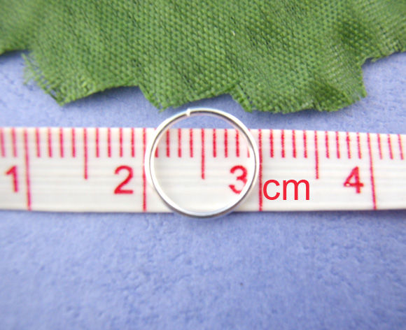 Picture of 600 PCs 10mm Dia., 0.7mm(21 gauge) Iron Based Alloy Open Jump Rings Findings For Jewelry Making Silver Plated Round