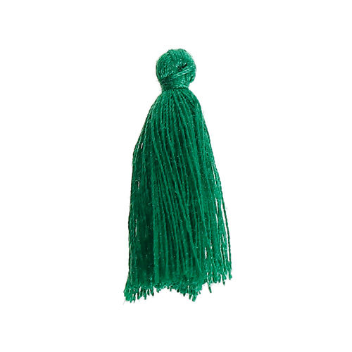 Image de Franges Pompons Glands en Polyester Vert 30mm, 5 Pcs